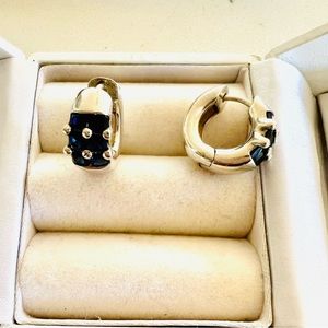 Sterling silver and sapphire earrings